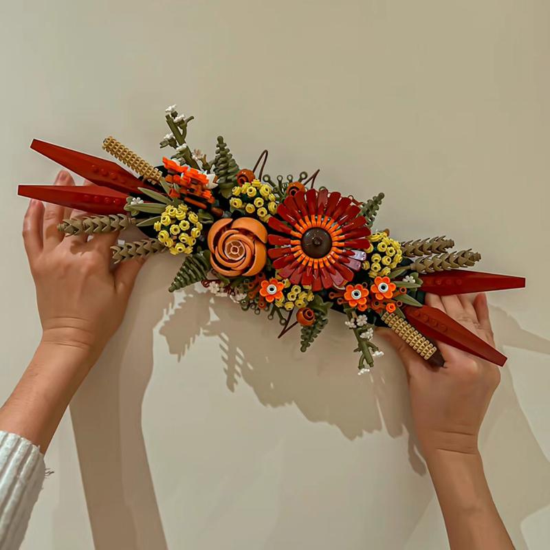 Flower Brick Blocks Dried Flowers Centrepiece Building Blocks Wall Decoration Crafts Set for Adults Toy Birthday Gift 10314