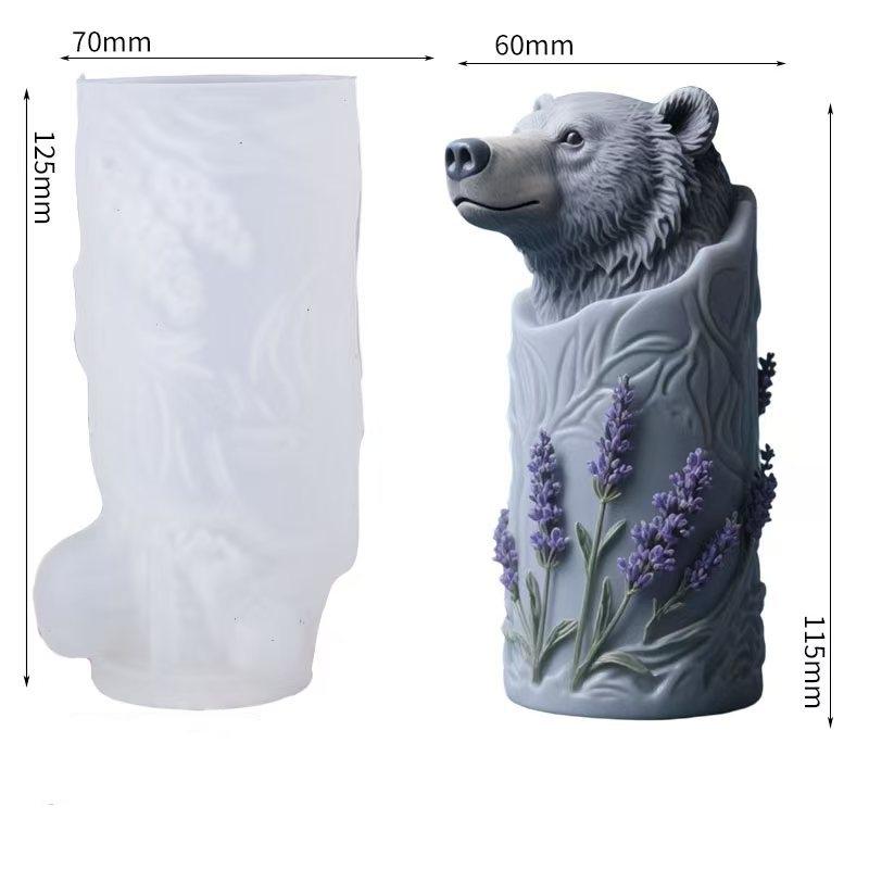 

Forest Brown Bear Lavender Candle Silicone Mold DIY Handmade Aromatherapy Gypsum Soap Art Silicone Mold