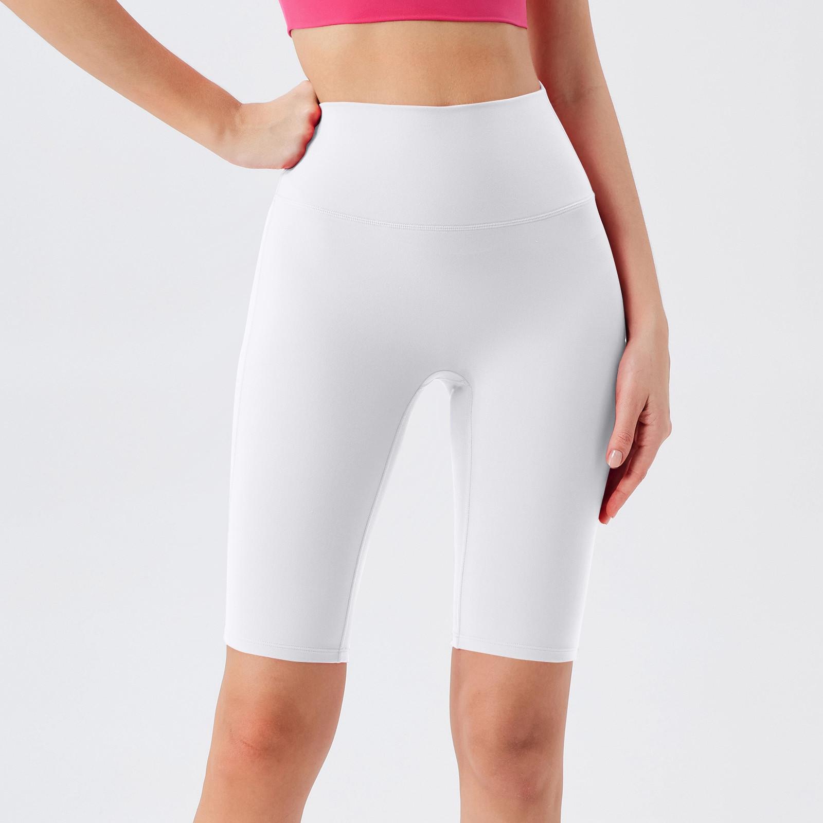 

Байкерские шорты с высокой талией для женщин-спортивные шорты для тренировок, йоги, тренажерного зала и танцев XL белый