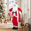 Standing Santa Claus, 1.15 m, with Gift and Christmas Bell, Indoor, Red