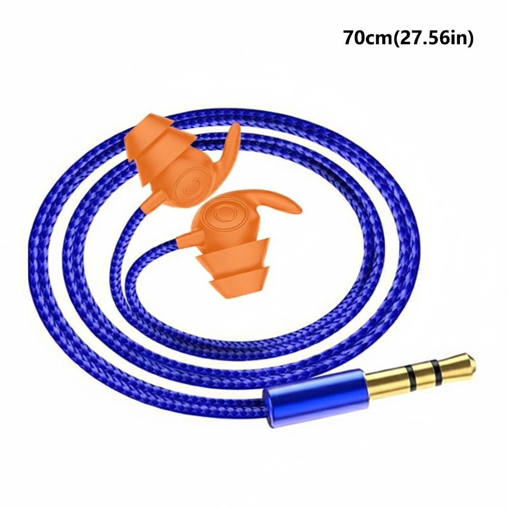 Soft Noise-canceling Headphones Silicone Silent Earplugs  For Factory, Home, Sleep 70cm