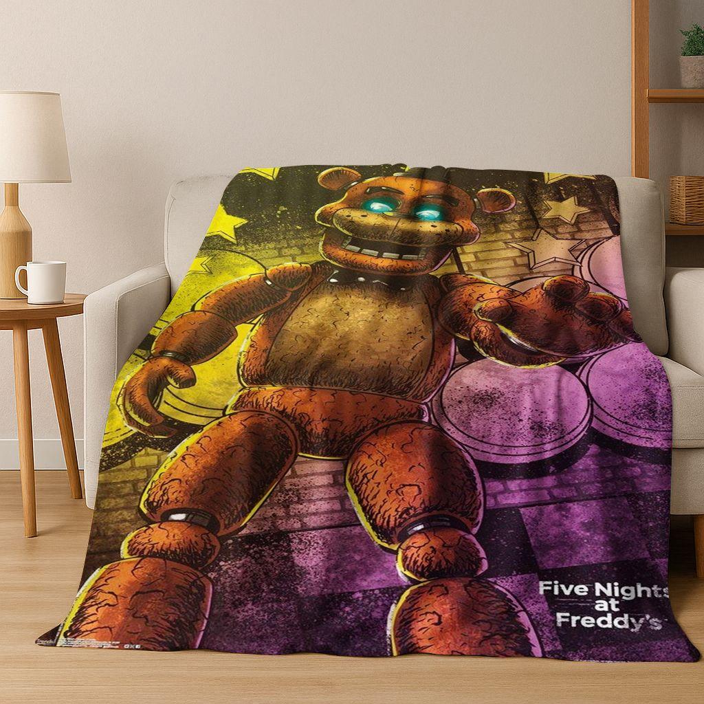 3D F-FNAF Spiel Cartoon Flanelldecke Weiche Warme Überwurfdecke für Bett Schlafzimmer Wohnzimmer Reise Camping Picknick Geschenk