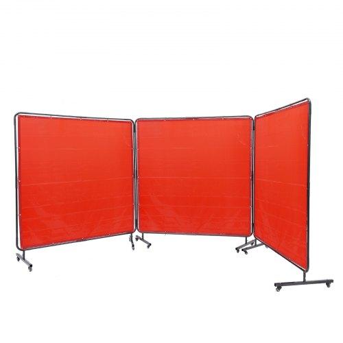 VEVOR Welding Screen with Frame, 1.8 x 1.8 m 3 Panel Welding Curtain Screens
