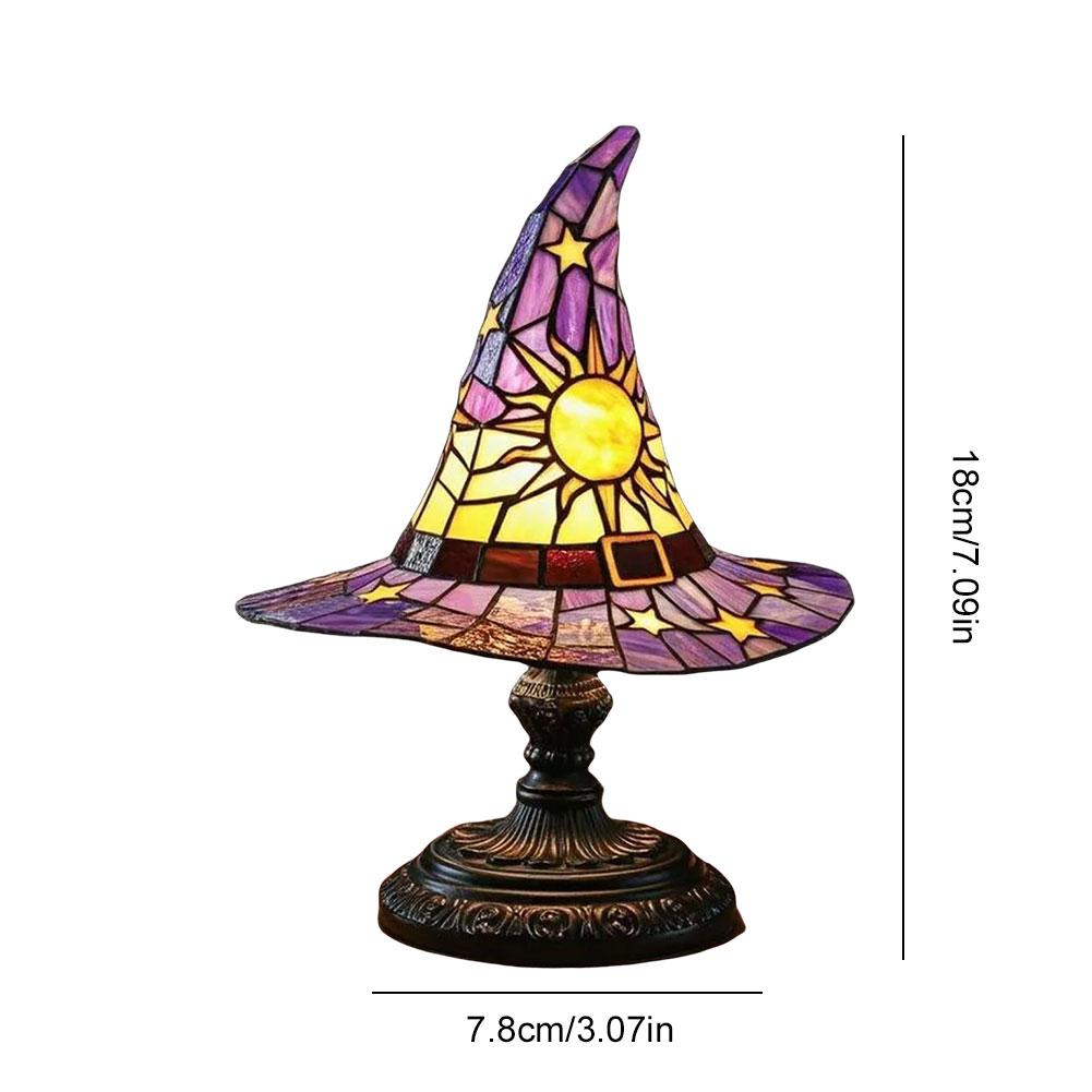 Witch Hat Lamp LED Creative Table Lamp Resin Witch Hat Light Ornament Bedside Lamp for Living Room Home Bedroom Decoration