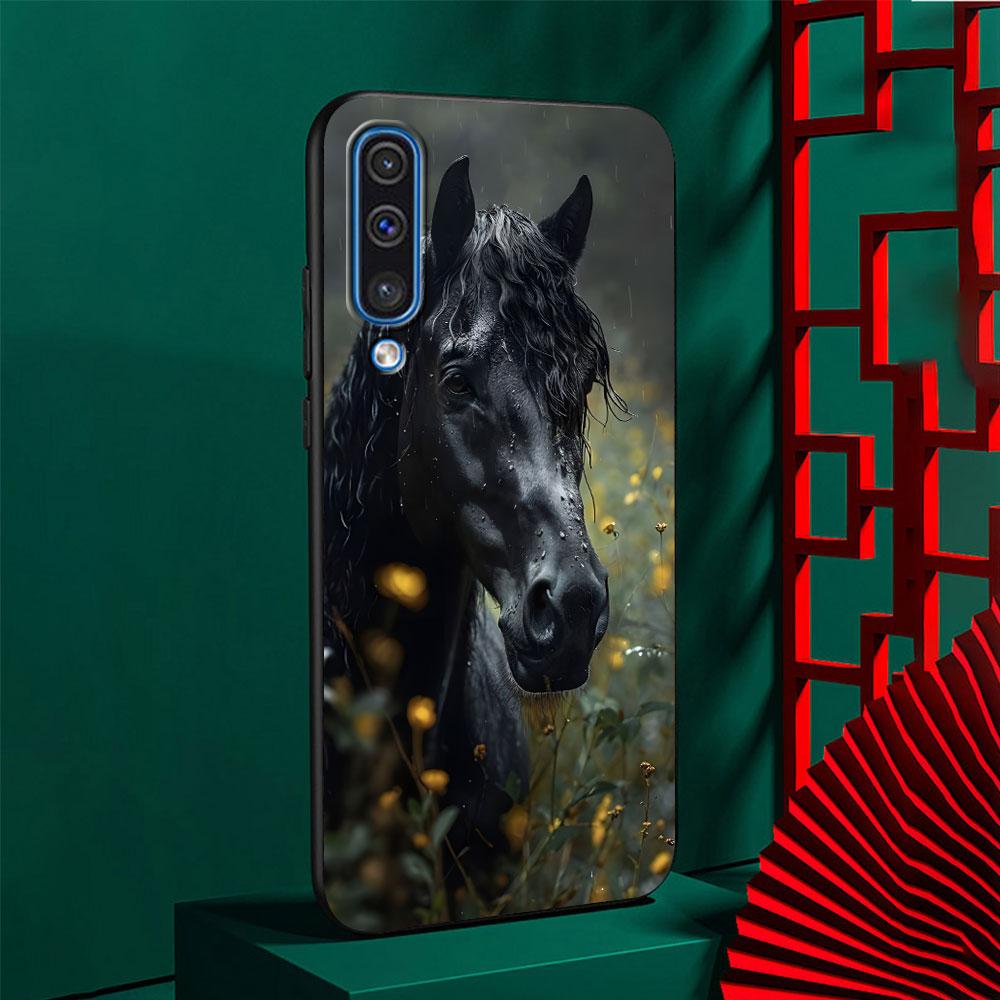 Horse Case for Samsung Galaxy A10s A50 A50s A02s A03s A20 A30 A20e A70 A70s A20s A30s A10 A40 A04 A04s A03 TPU Black Phone Cover