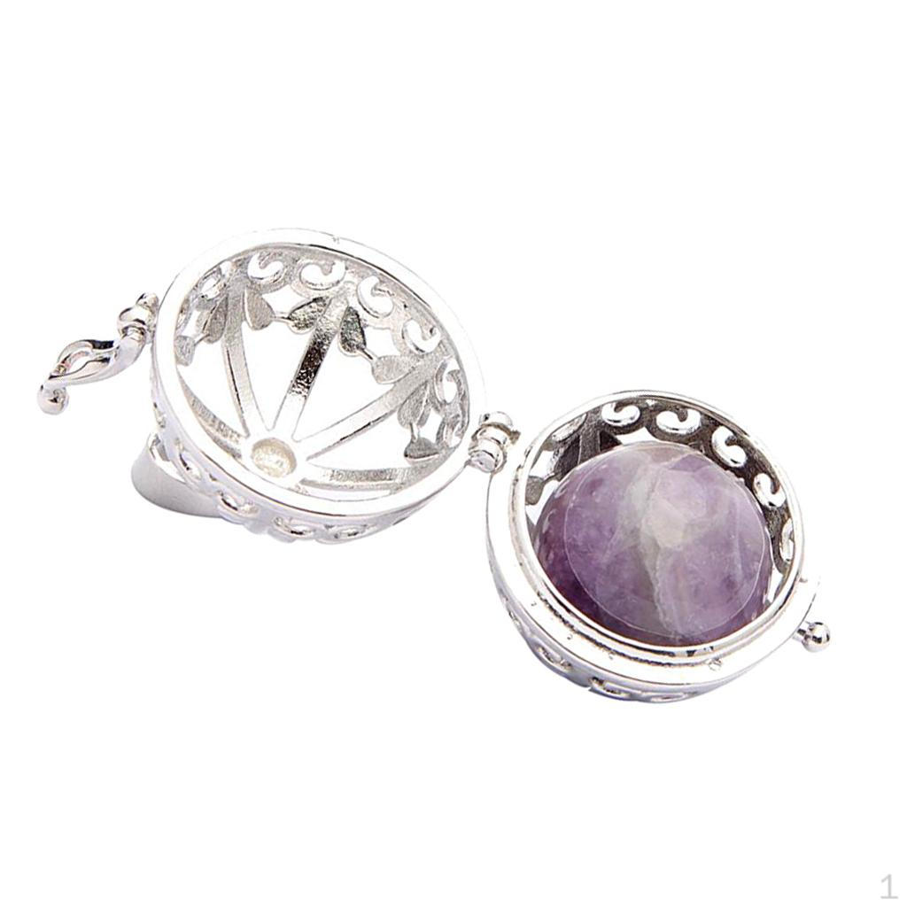 

Copper Filigree Bead Cage Diffuser Pendant For Necklace Bracelet Keyring - Amethyst