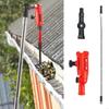 Mehrzweck-Dachrinnenreinigungssystem 2 verstellbare Adapter 5,57ft Teleskopstangen Geeignet für Dach- und Bodenreinigung