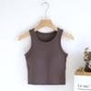 Women's Slimming Tank Top with Bra Pads, Cropped Waist Length