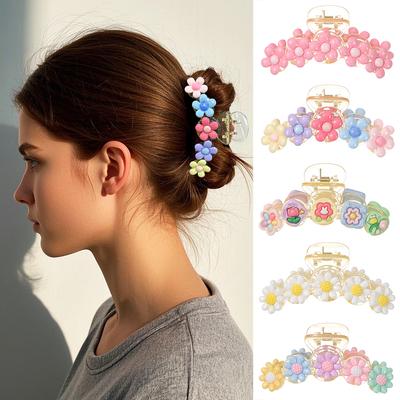 Cute Flower Hair Clips Fashion Hair Accessories Lovely Hair Claw For Women Girl