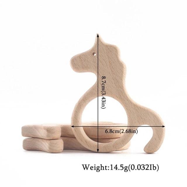 1pc Baby Teether Wooden Animal Pacifier Pendant BPA Free Beech Koala Rodent Baby Gym Accessories Teeth Pendant Children'S Goods