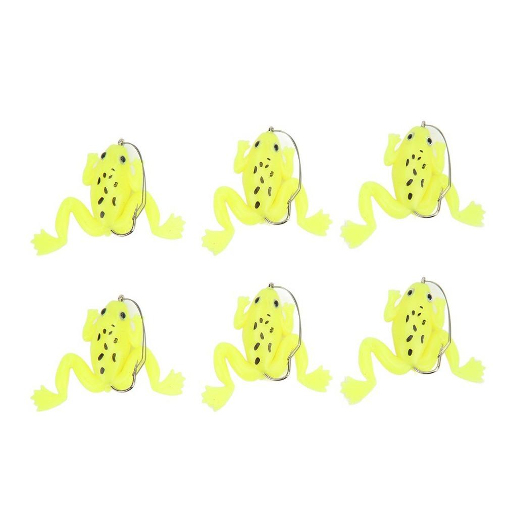 6PCS Durable PVC Frog Lure 4cm/3g Soft Frog Fishing Lures with Hook Lightweight Frog Bait Fishing Accessory