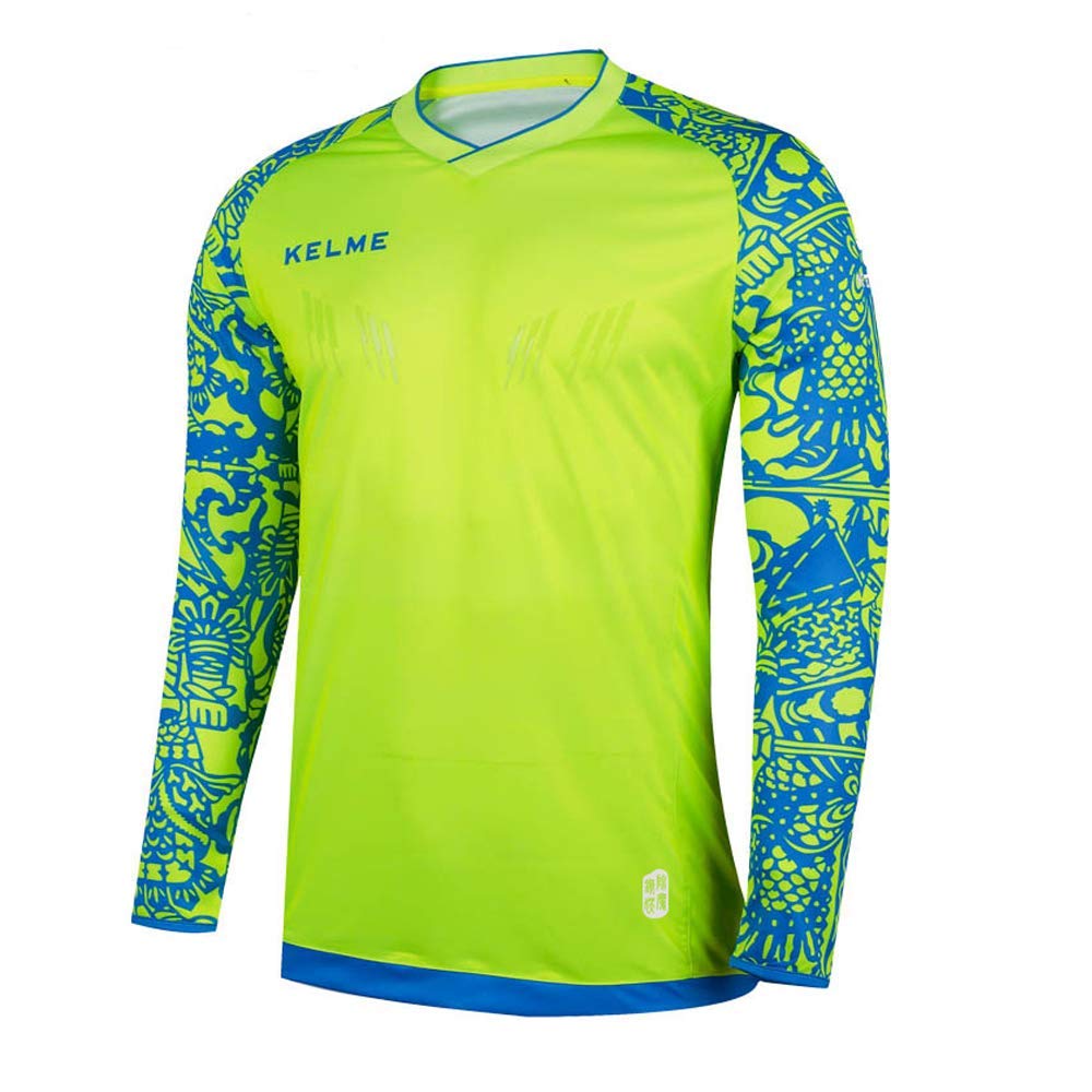 

KELME Kids Padded Goalkeeper Shirt, Youth Goalkeeper Jersey, Long Sleeve Turf Training Soccer Jersey