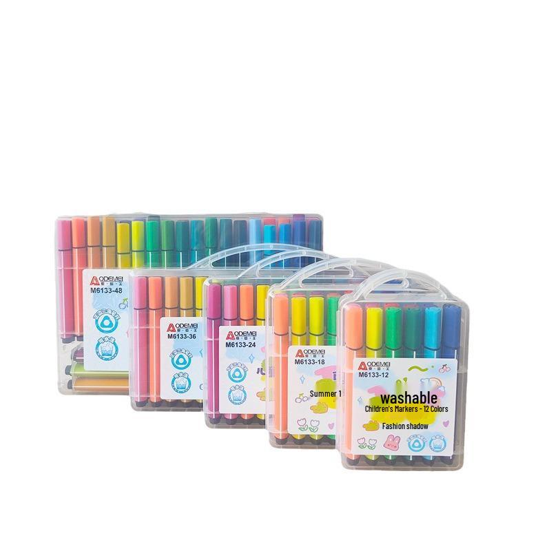 18-Color Triangular Grip Markers for Kids - Ideal for School, Art, DIY, Journals