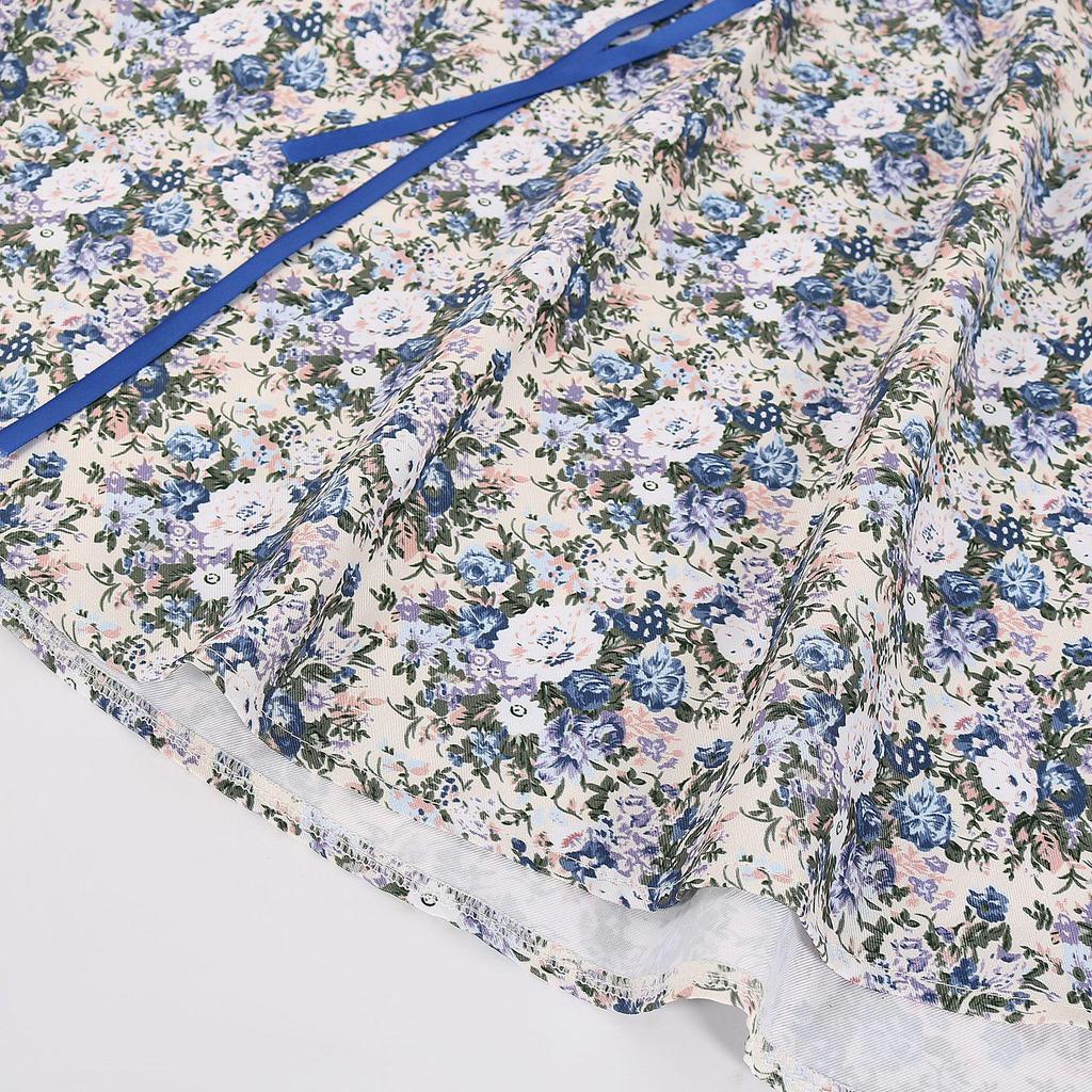 Grote Mat Blauw & Wit Bloemen Oktoberfest Bierjurk Kostuum voor Podium