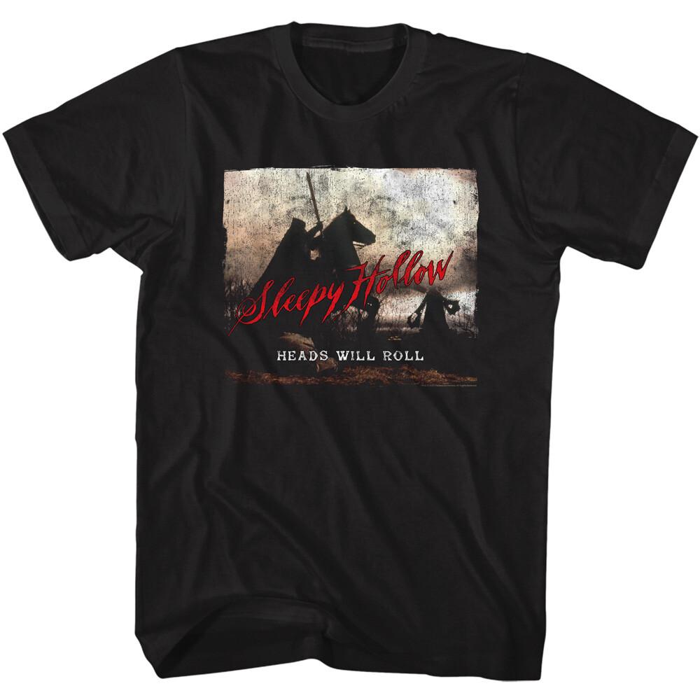 Sleepy Hollow Movie Poster Headless Horseman Heads Will Roll Men T Shirt XXL