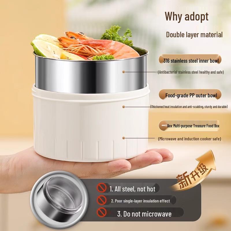 3-Layer 304 Stainless Steel Insulated Lunch Box