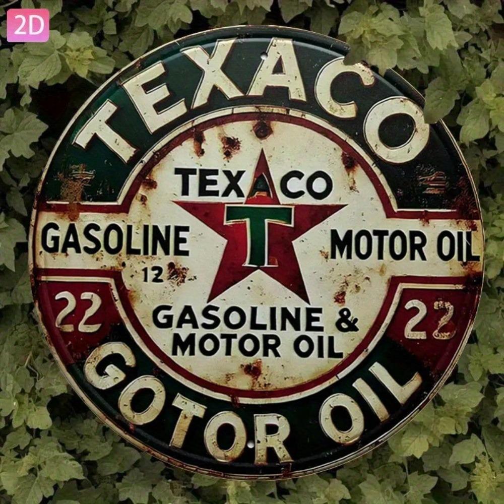 Vintage Texaco Motor Oil Metal Tin Sign 8x12 Inch Retro Wall Art for Garage Bar Kitchen Decor