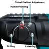 PATUOPRO 26MM Brushless Cordless Rotary Hammer Drill Electric Hammer Impact Drill Rechargeable Power Tool Fit Makita 18V Battery