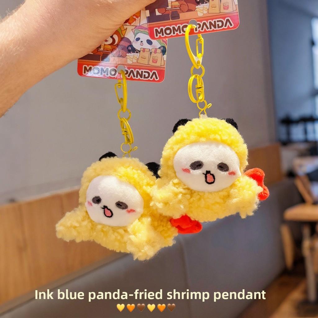 Keychain Plush Fried Shrimp Pendant With Cartoon Panda Design For Kids And Students