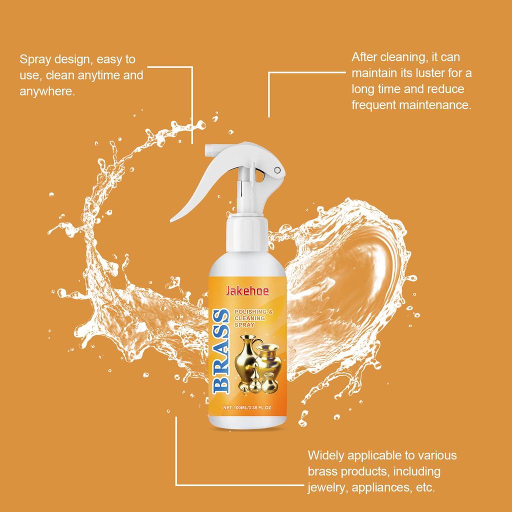 Jakehoe Brass Polishing Cleaning Spray Tarnish Removing Polishing Brightening Gentle Maintenance Brass Care Spray