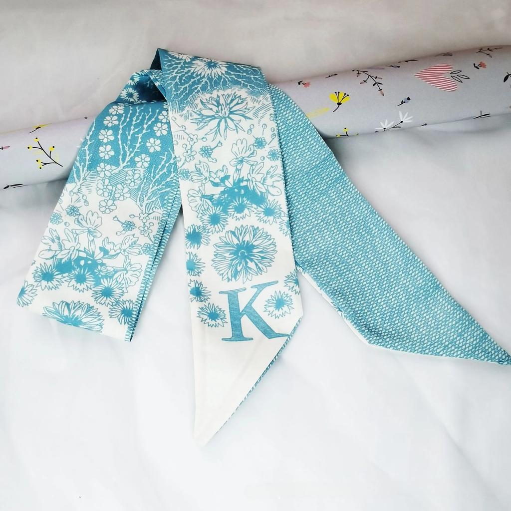 Fashion Skinny Scarf Women Luxury Letter Printing Tie Bag Handle Ribbon Hair Band Women's Headscarf New Lady Design Silk Scarves