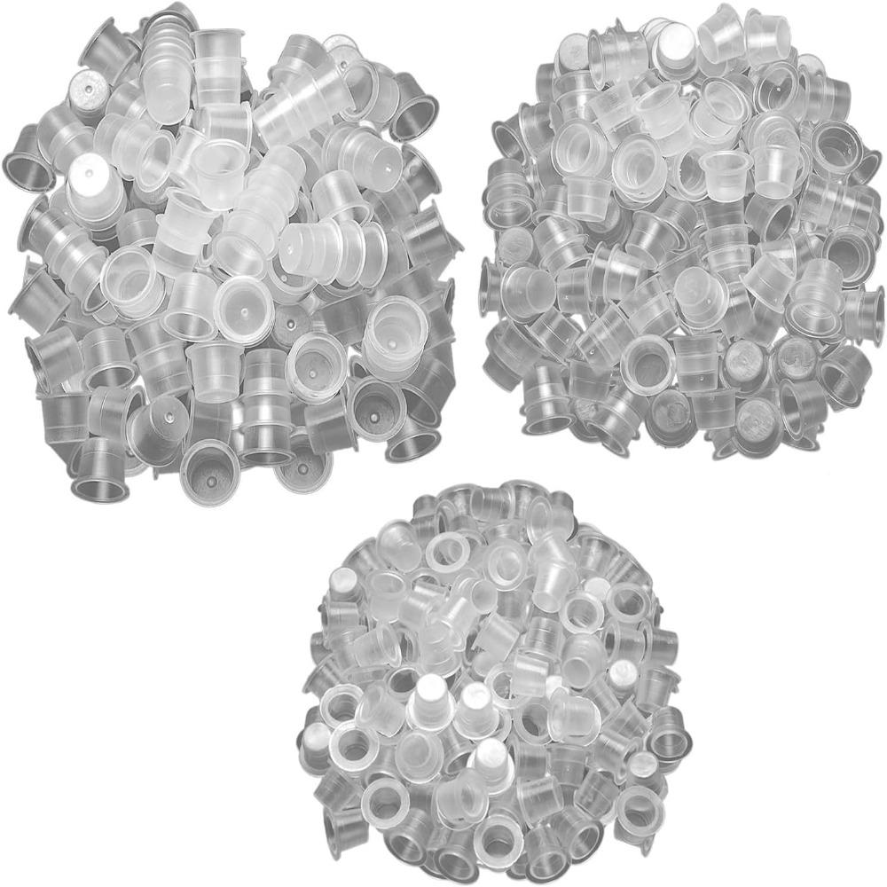 Plastic Material Ink Caps Cups 300 PCS Bulk Pack Disposable Tattoo Cups For High-Frequency Tasks
