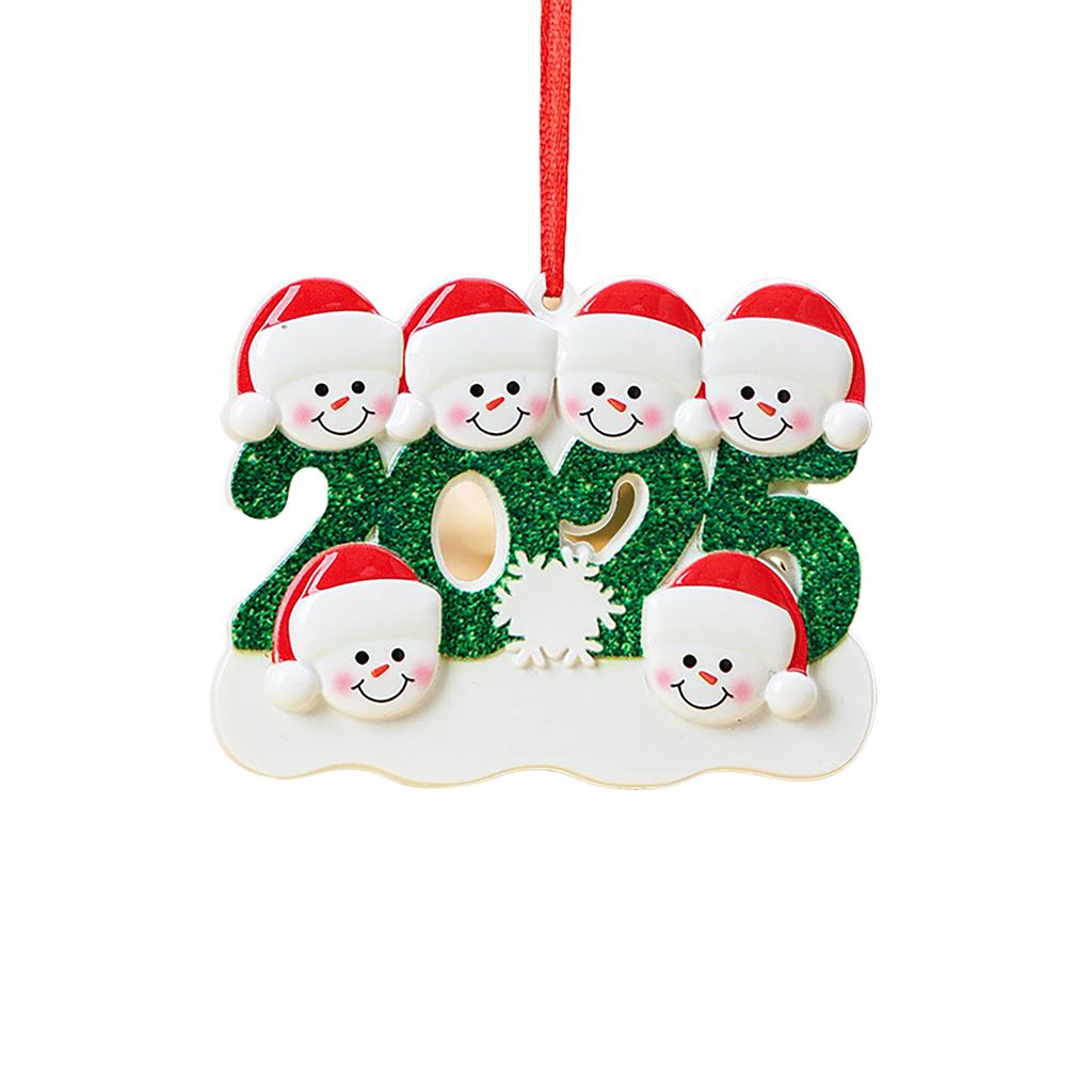 Personalisierte 2D Familienname Segnung Weihnachtsbaumschmuck Harzanhänger