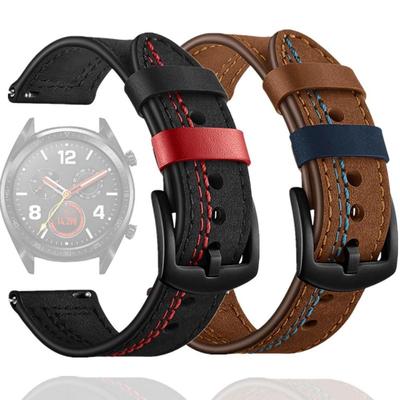 Γνήσιο δερμάτινο λουράκι 20mm 22mm για Huawei Watch GT 3/2 Smart Watch Band 42mm 46mm για Samsung Galaxy Watch 3 Active 2