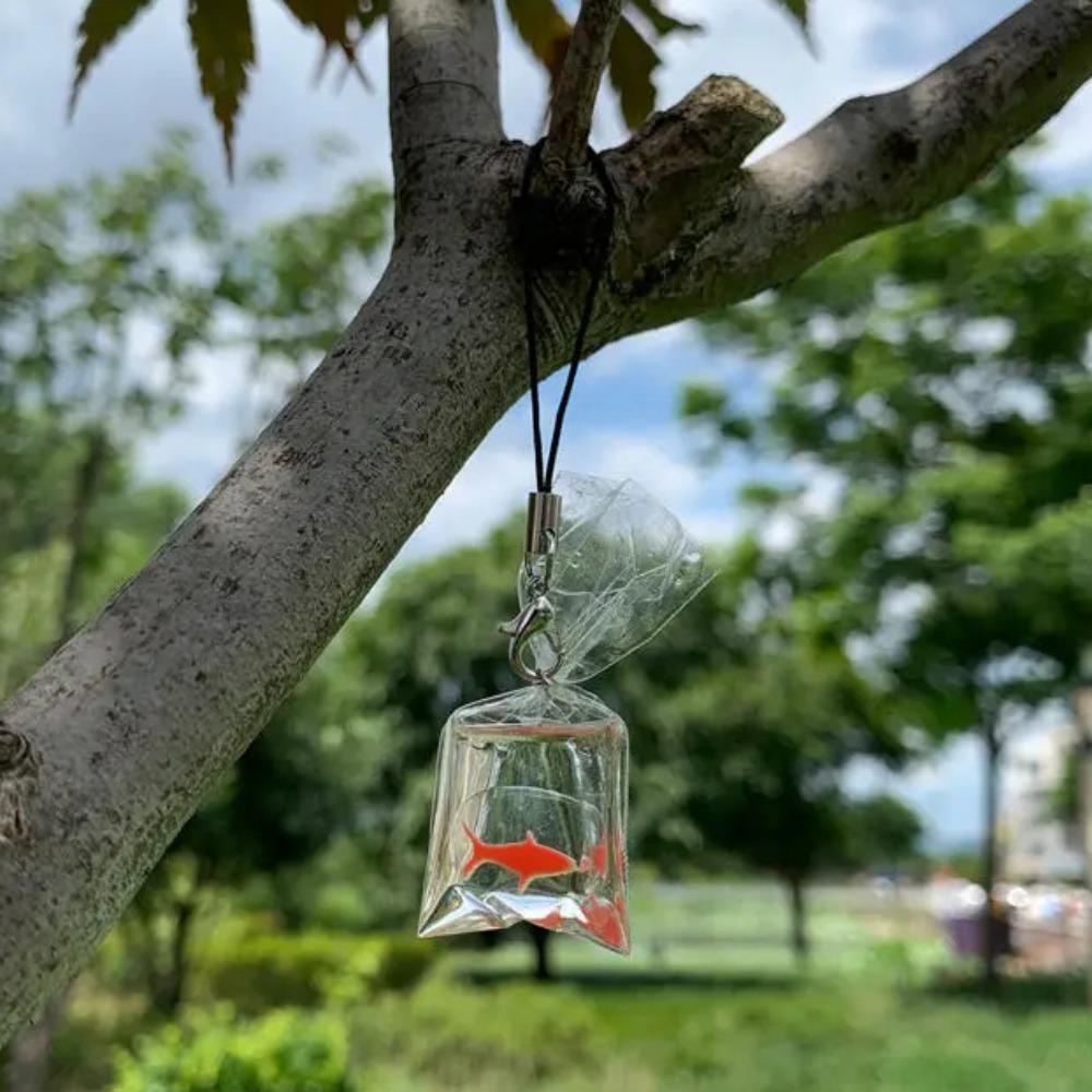 Keyring Creative Phone Lanyard Phone Pendant Goldfish Keychain Strap Backpack