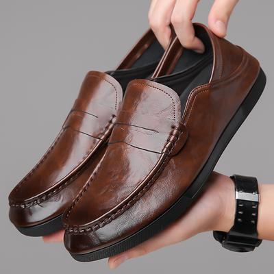 Man Loafers Slip-On Luxury Fashion Leather  New Spring Autumn Men Casual Shoes Outdoor Flat Business Shoes Men Trend Loafers