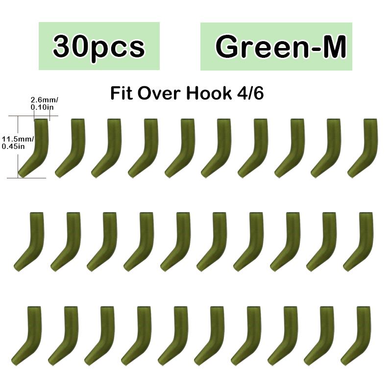 30x Carp Fishing Accessories Hook Kickers Line Aligner Size S/M/L/XL/XXL Fit For Shank Hook 1/2/4/6/8/10 Hair Rigs Tackle