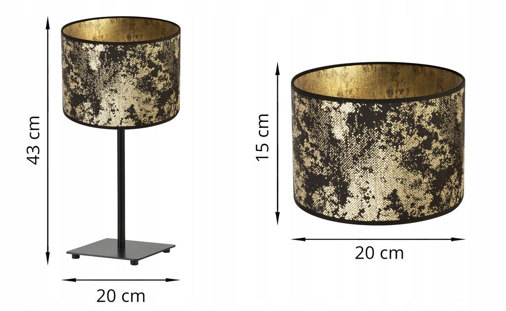 GIA TABLE LAMP, GOLD PATTERN LAMPSHADE