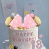 Cartoon Cake Decoration Pink Bow Cake Topper Bow Tie Cake Topper Bow Ears Stars Birthday Party Supplies