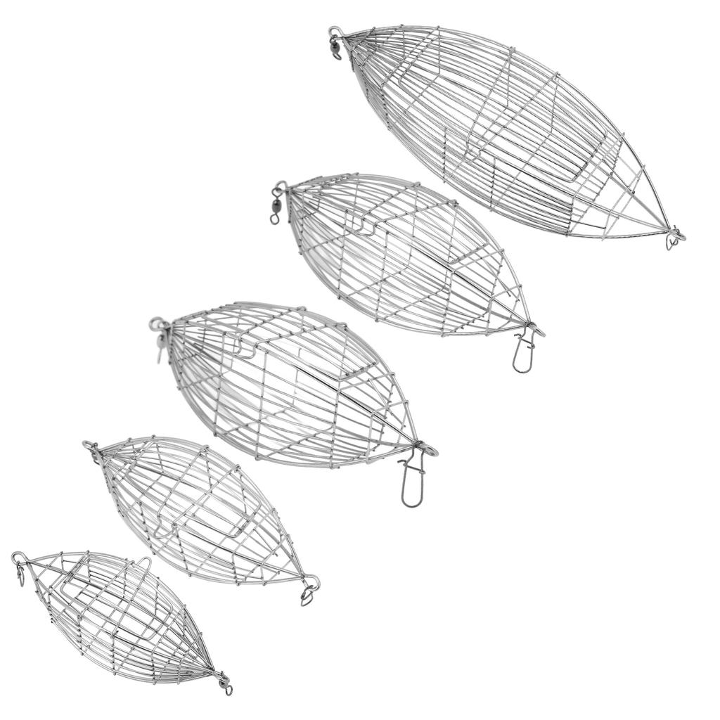 Fishing Bait Cage Stainless Steel Lure Cage Carp Fishing Trap Basket Feeder Holder for Shrimp Crab F