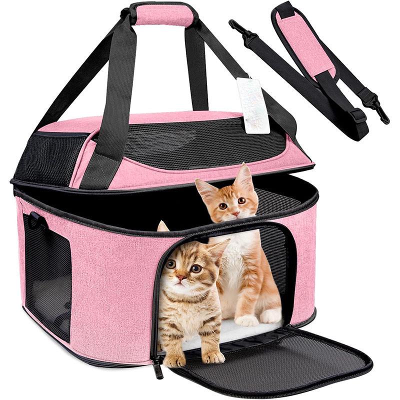 Large Breathable Foldable Cat Backpack Carrier for Outings: Detachable, Portable, and Spacious Pet Bag