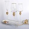 European-style luxury diamond-encrusted gold-rimmed red wine glasses champagne glasses glass stemware and wine glasses