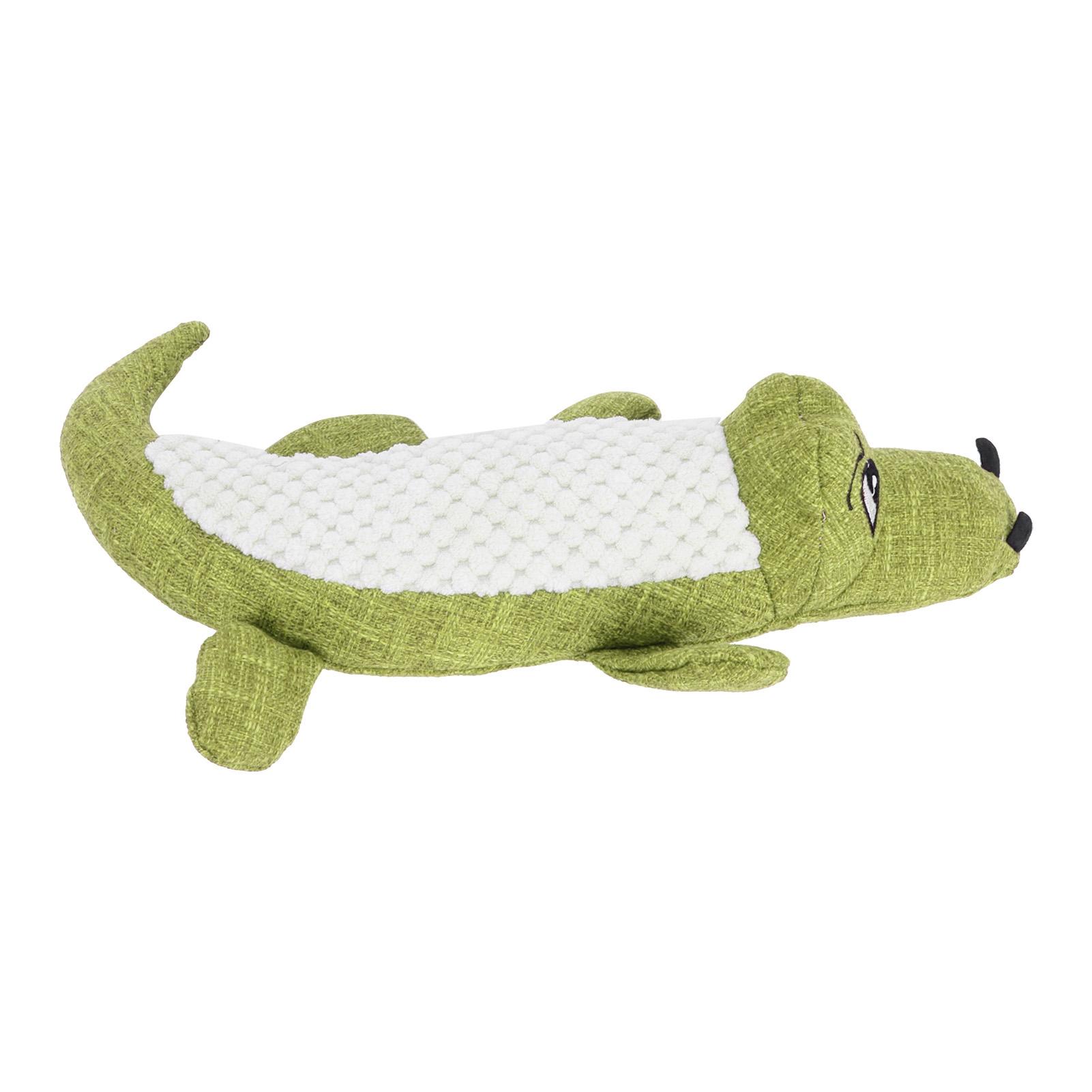 

Dog Toys Simulation Crocodile Shape Plush Stuffed Bite Resistant Molar Pet Dog Vocal ToysGreen зелёный