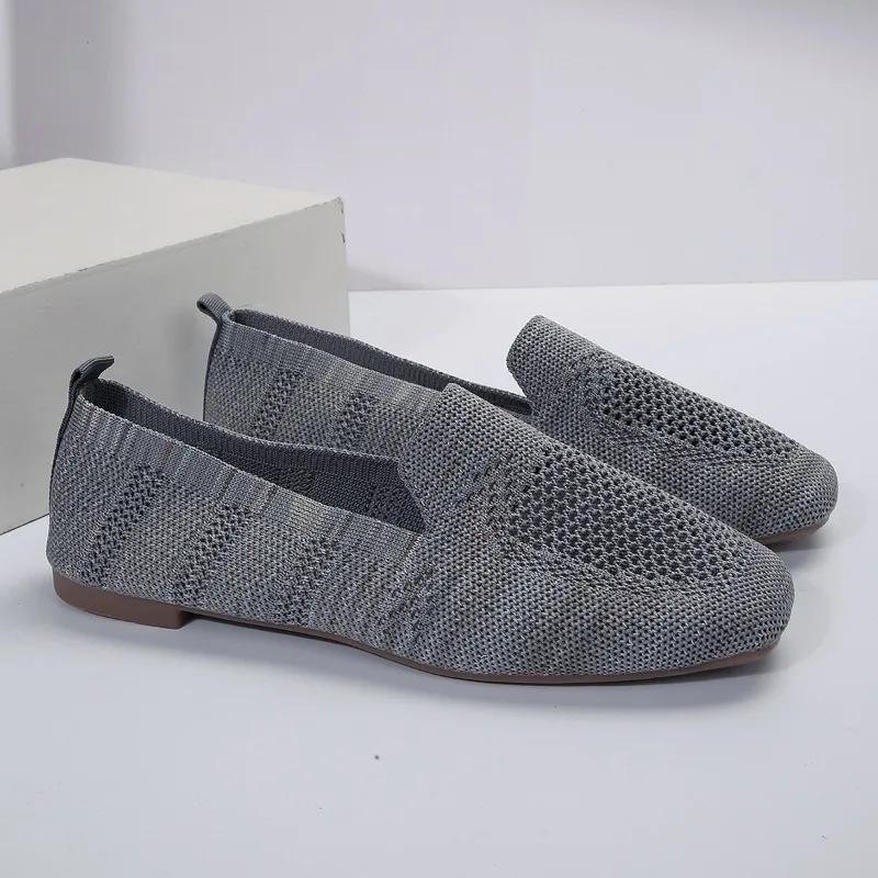 Trendy and Minimalist Single Shoes 2024 Summer Solid Color Flat Bottomed Anti Slip Mesh Breathable Casual Shoes Zapatos Mujer