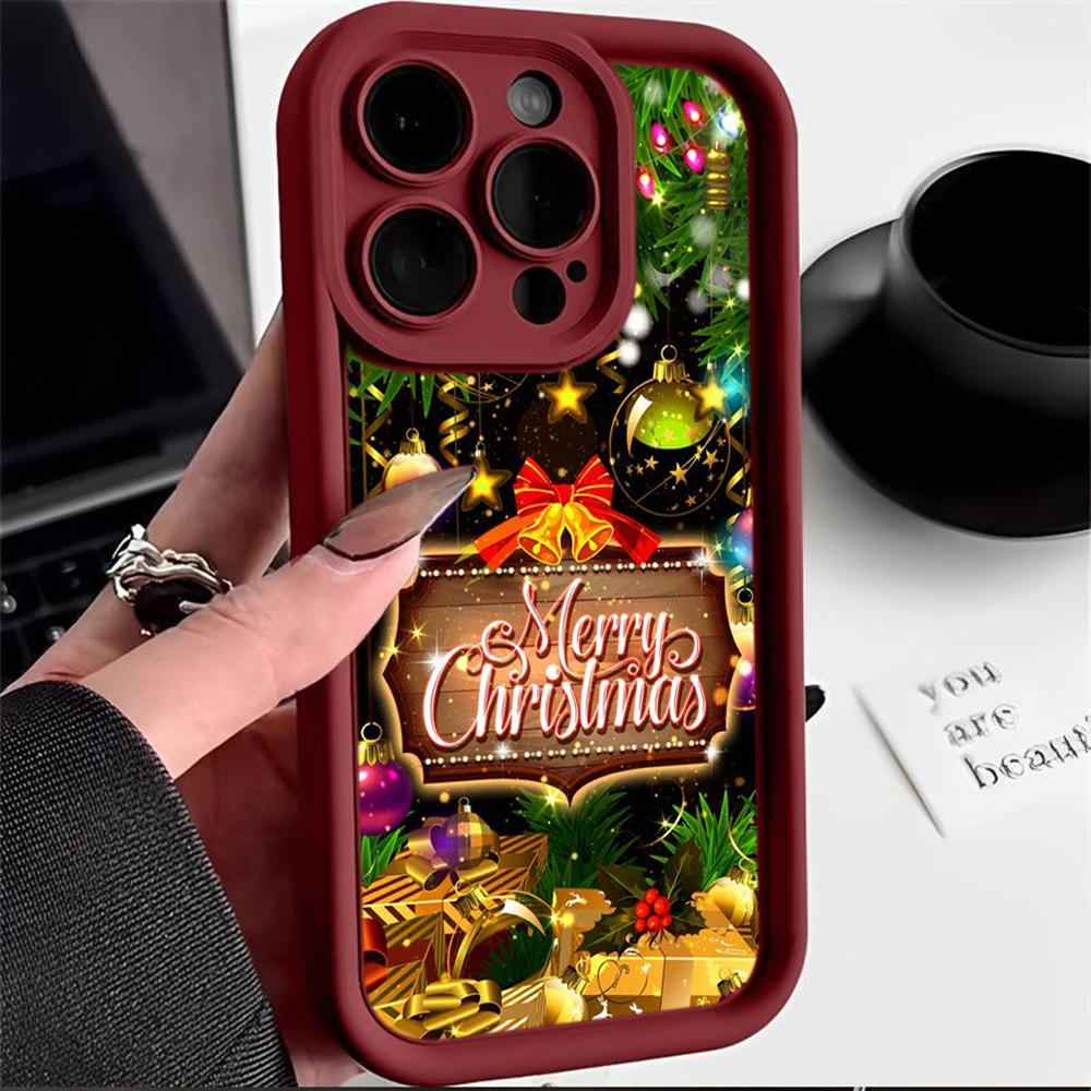 Ae113 Merry Christmas art Santa design art Phone Cases for Samsung A54 A05s A55 A53 A15 S23 S24 Ultra S25 Plus A35 Angel Eye Ladder Protective Cover