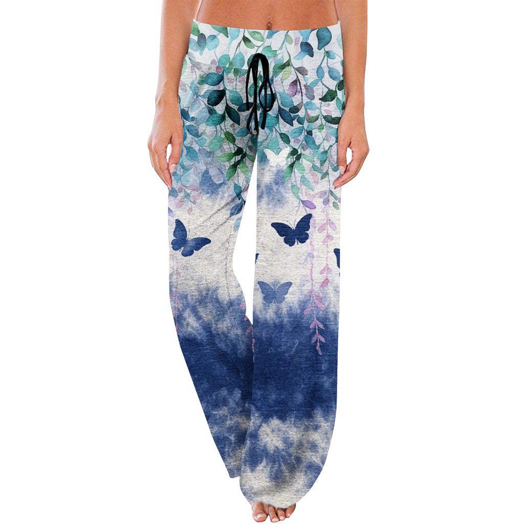 Dames Mode Losse Pasvorm Trekkoord Elastische Taille Casual Geprinte Broek