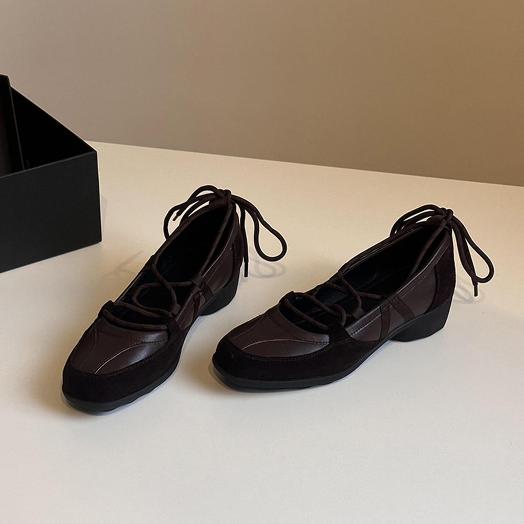 Soft leather version~ super fire versatile round head ballet shoes women's 2025 autumn and winter new straps casual Mary Jane single shoes