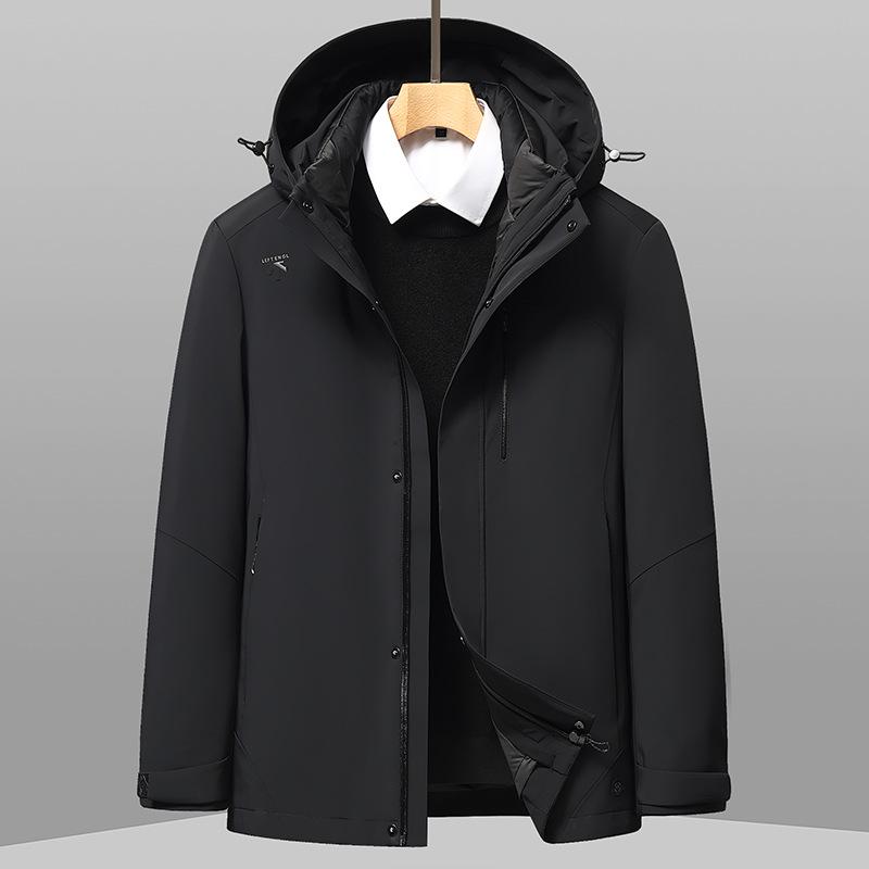 Men's Hooded Thickened Winter Coat with Detachable Liner - Warm Duck Down Jacket