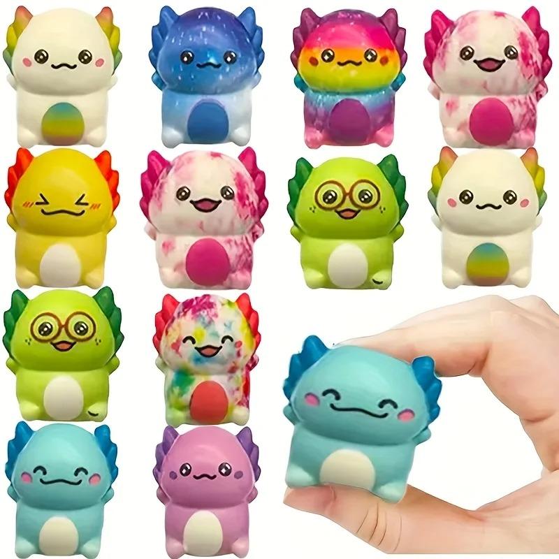 New 12/24Pcs Kids Adult Mini Kawaii Newt Cute Stress Relief Squeeze Toys Random Slow Rising Toy Carnival Goodie Party Send Gift