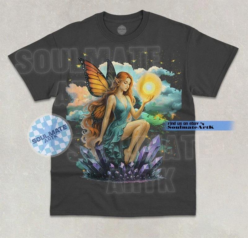 Ethereal Fairy T-Shirt Cute Fairy Aesthetic Magical Mythical Fairy Graphic Shirt M