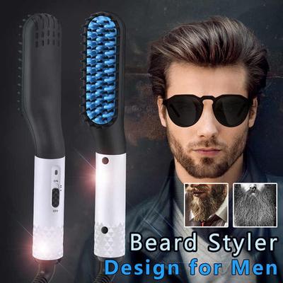 Multifunctional Electric Heated Men Beard Comb Brush Portable Beard And Hair One-Piece Styling Straight Hair Comb For People