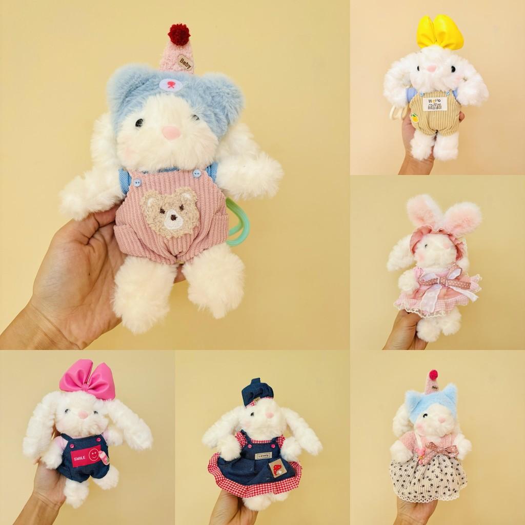 Wear Clothes Plush Bunny Keychain With Cartoon Design For Girls Bag Decor And Gift Idea