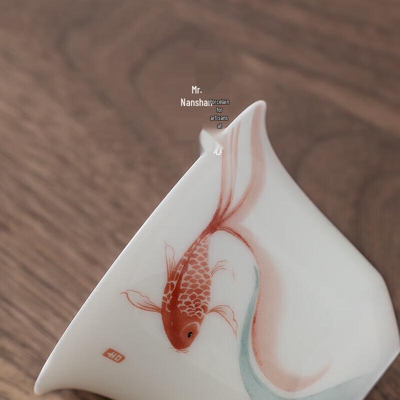 Nanshan Gentleman Ceramic Kung Fu Tea Set - Plain Brocade Lotus