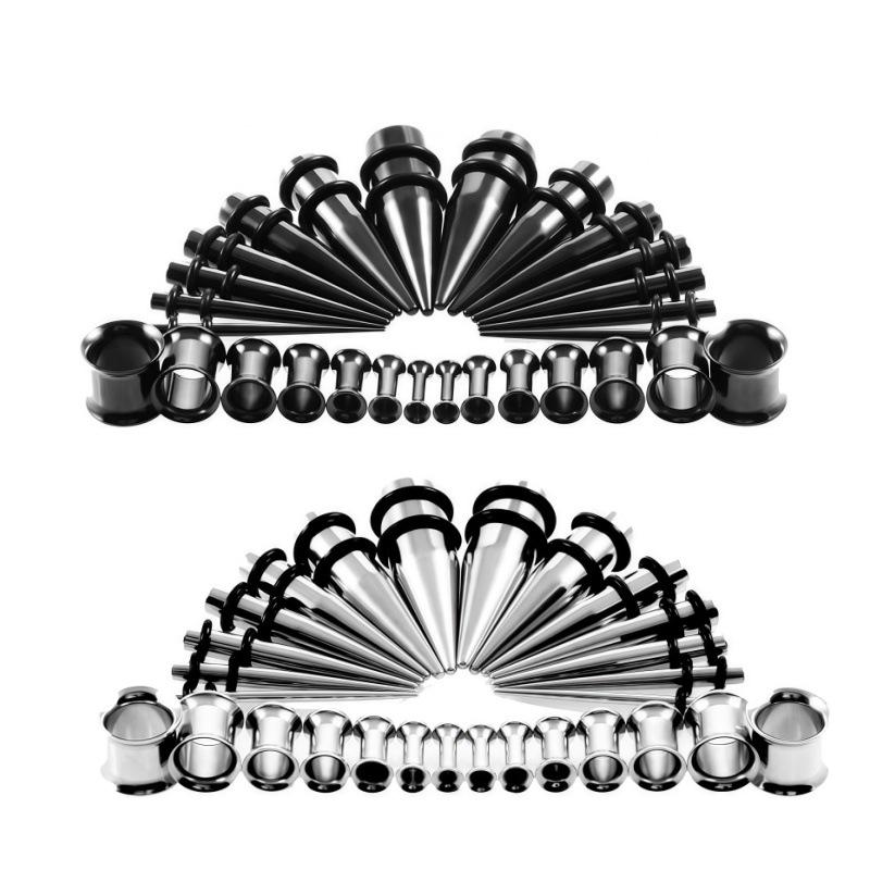 28-Piece Titanium Steel Cone Ear Stretching Kit: Helix, Trumpet Expanders, Stainless Steel Fashion Ear Stretchers