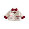 2025 Winter Boys' Cartoon Embroidered Plus Velvet Cotton Jacket
