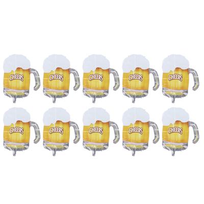 10 Stück Bierkrug Ballon Bier Themen Party Hintergrund Dekoration Große Wiederverwendbare Bierkrüge Folie